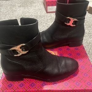Tory Burch booties size 6. In great shape. Black with gold hardware.